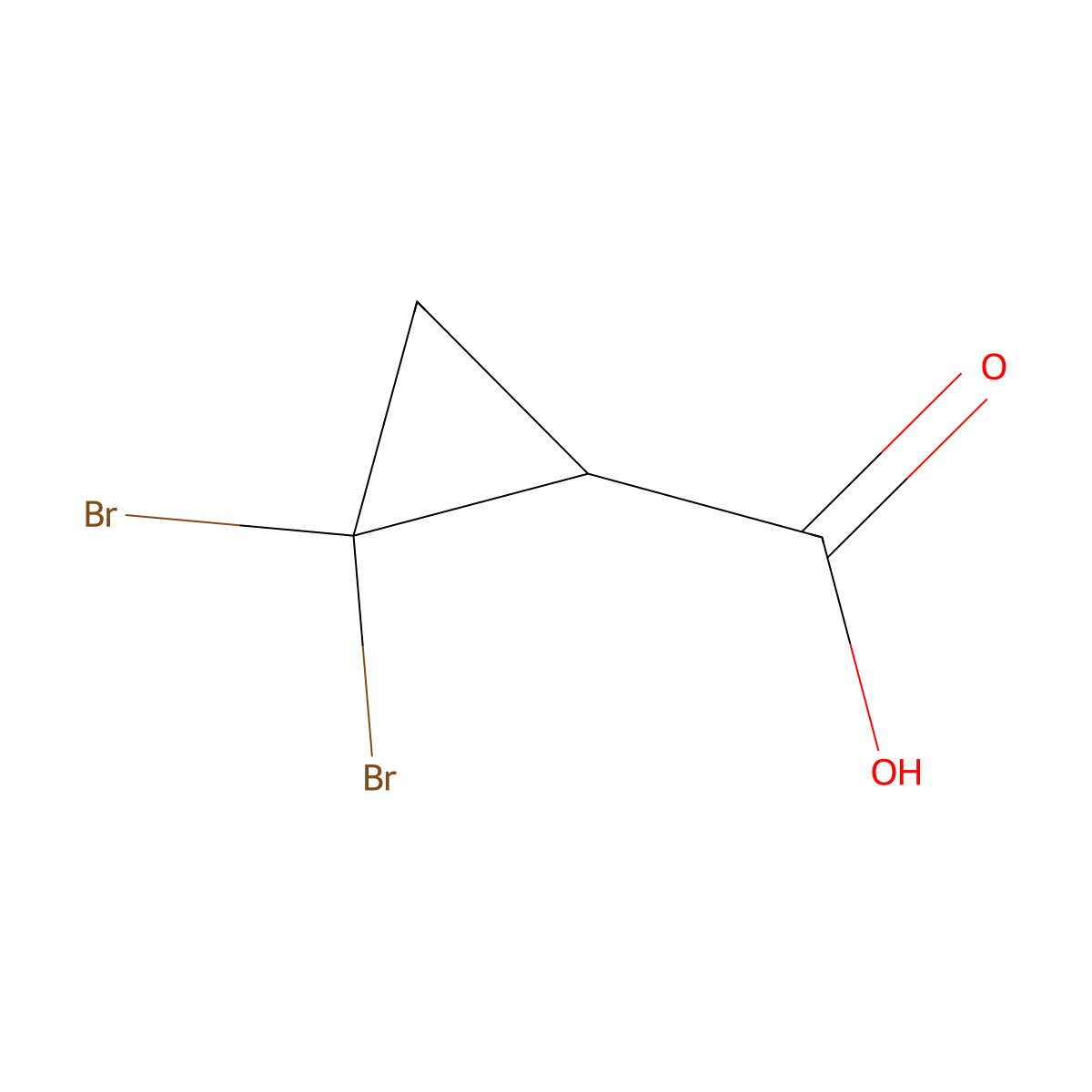 2,2-Dibromocyclopropanecarboxylic acid molecular structure, CAS 5365-17-3