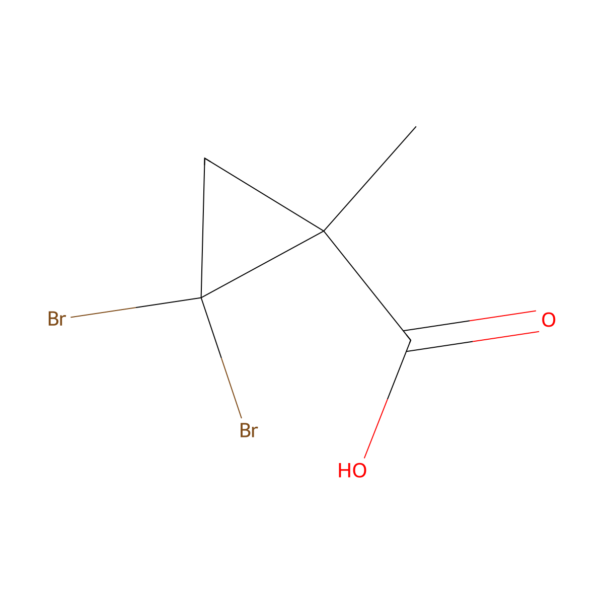 2,2-Dibromo-1-methylcyclopropanecarboxylic acid molecular structure, CAS 5365-21-9