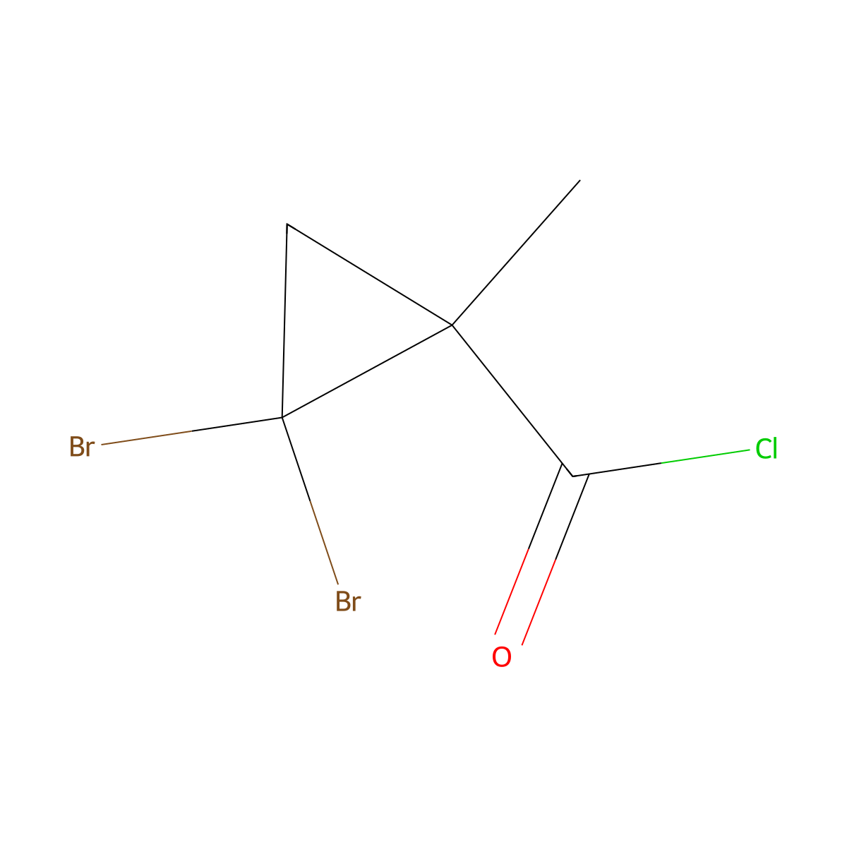 2,2-Dibromo-1-methylcyclopropanecarbonyl chloride molecular structure, CAS 5365-22-0