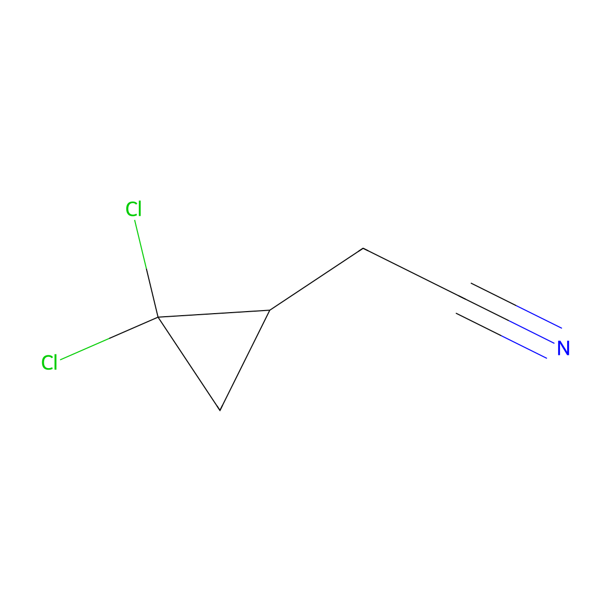 2-(2,2-Dichlorocyclopropyl)acetonitrile molecular structure, CAS 5365-25-3