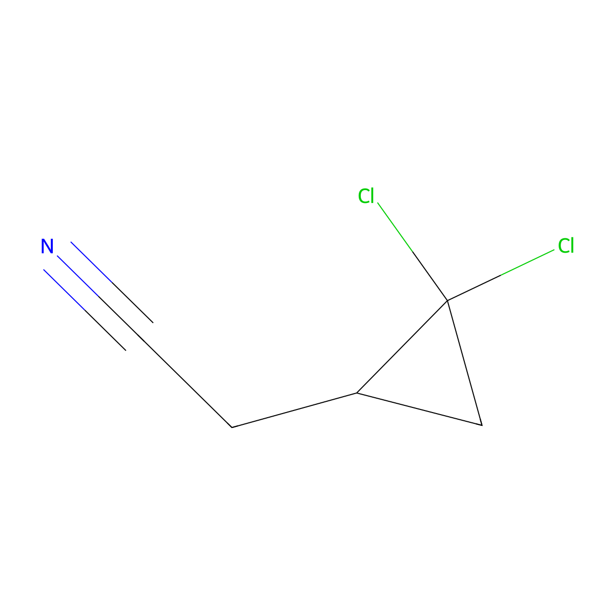 2-(2,2-Dichlorocyclopropyl)acetonitrile molecular structure, CAS 5365-25-3