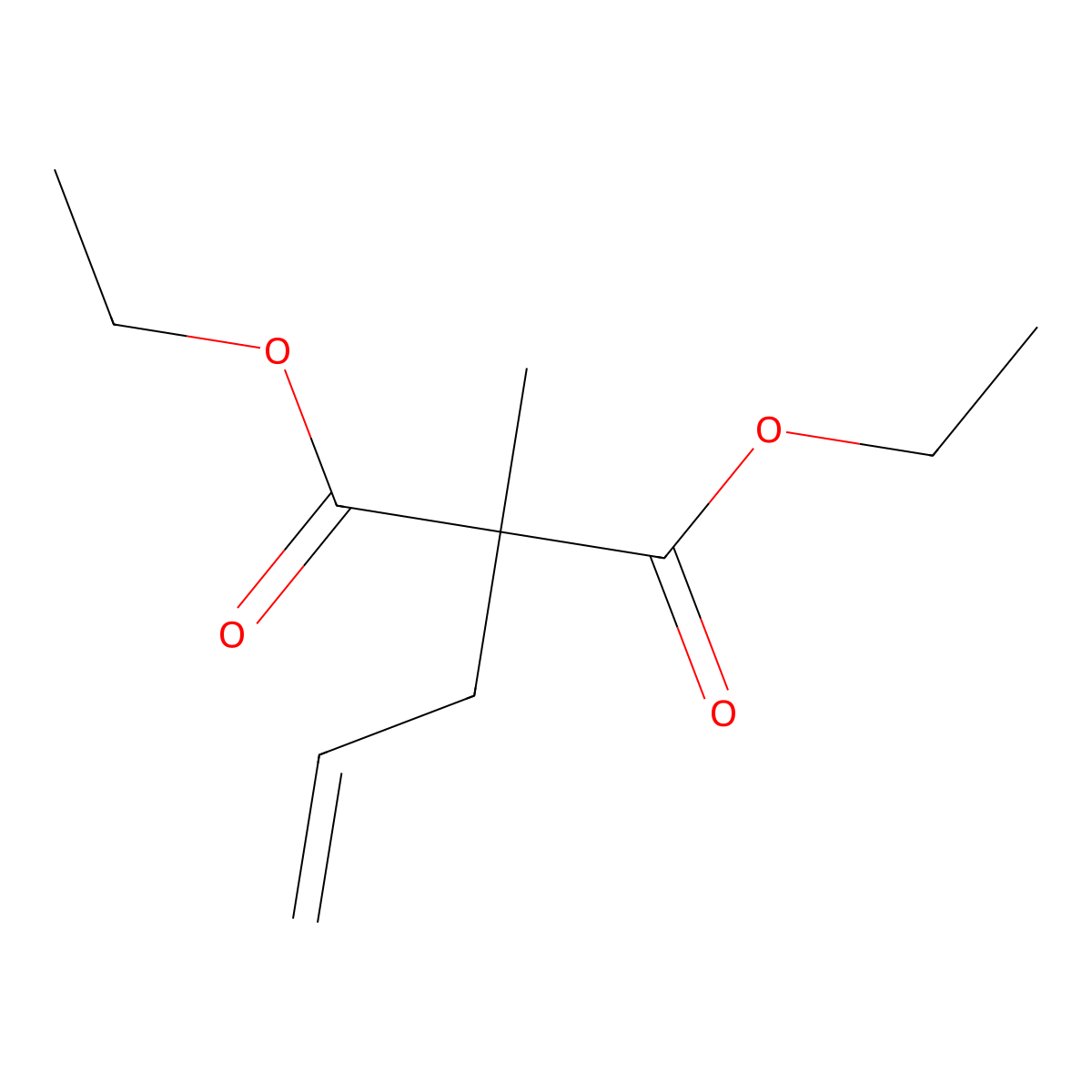 Diethyl 2-allyl-2-methylmalonate molecular structure, CAS 53651-72-2