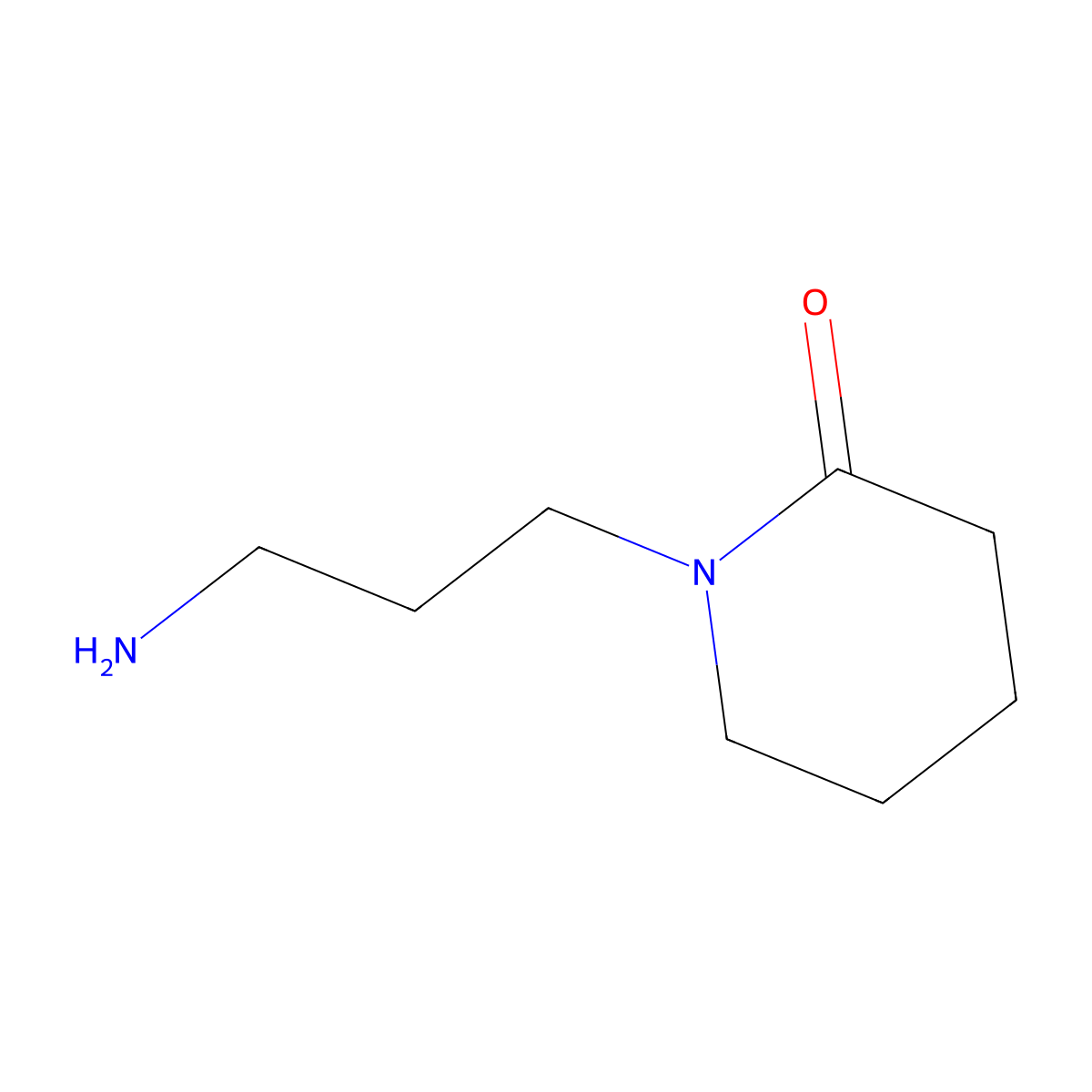 1-(3-Aminopropyl)-2-piperidinone molecular structure, CAS 53653-65-9