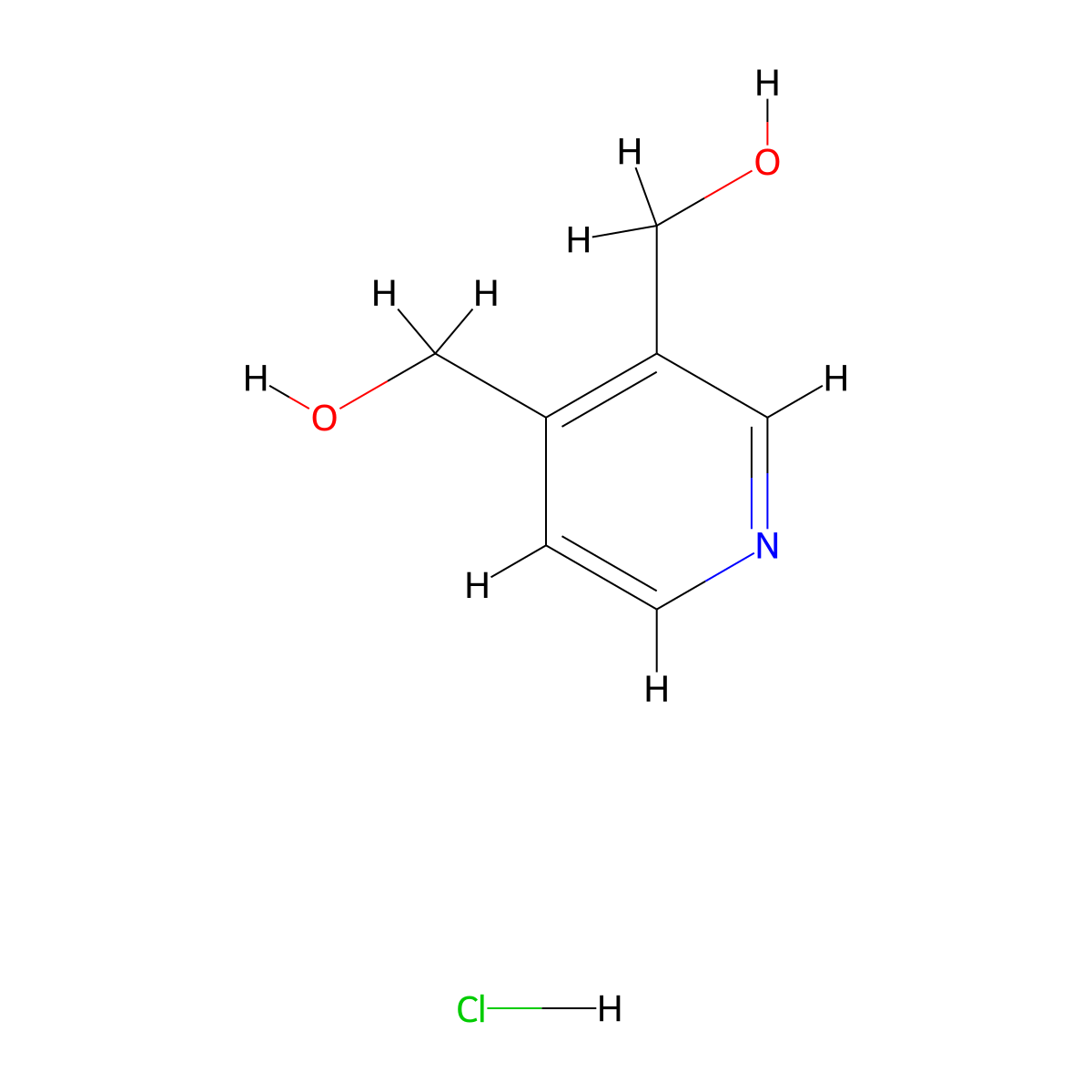 [4-(Hydroxymethyl)pyridin-3-yl]methanol hydrochloride molecular structure, CAS 53654-42-5