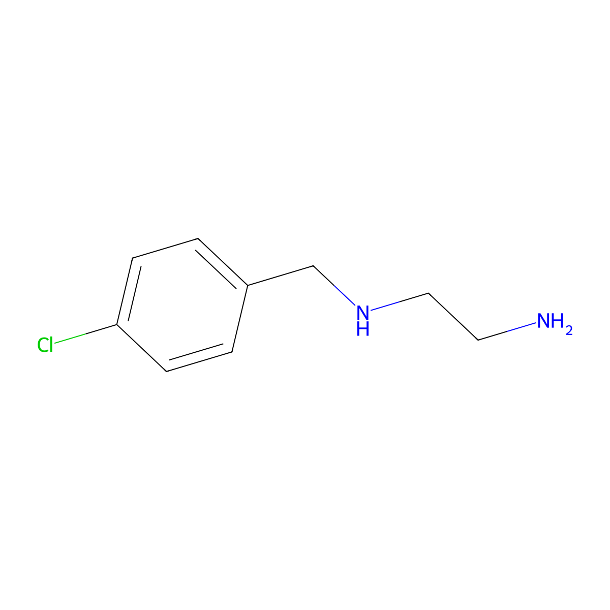 N-(4-chlorobenzyl)ethane-1,2-diamine molecular structure, CAS 53654-70-9