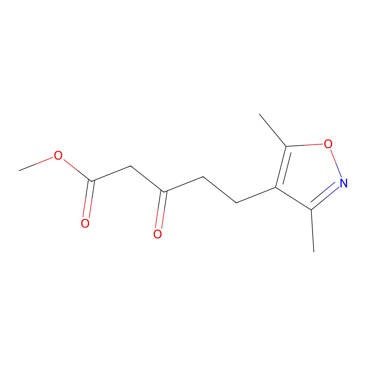 5-(3,5-Dimethyl-isoxazol-4-yl)-3-oxo-pentanoic acid methyl ester molecular structure, CAS 53655-59-7