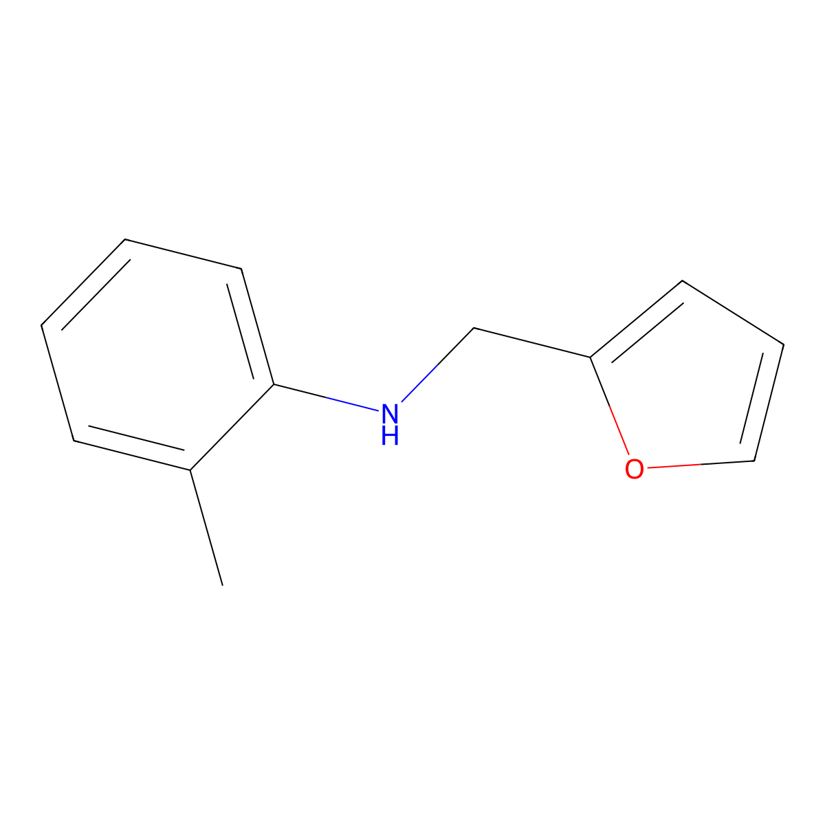 N-(furan-2-ylmethyl)-2-methylaniline molecular structure, CAS 53656-10-3