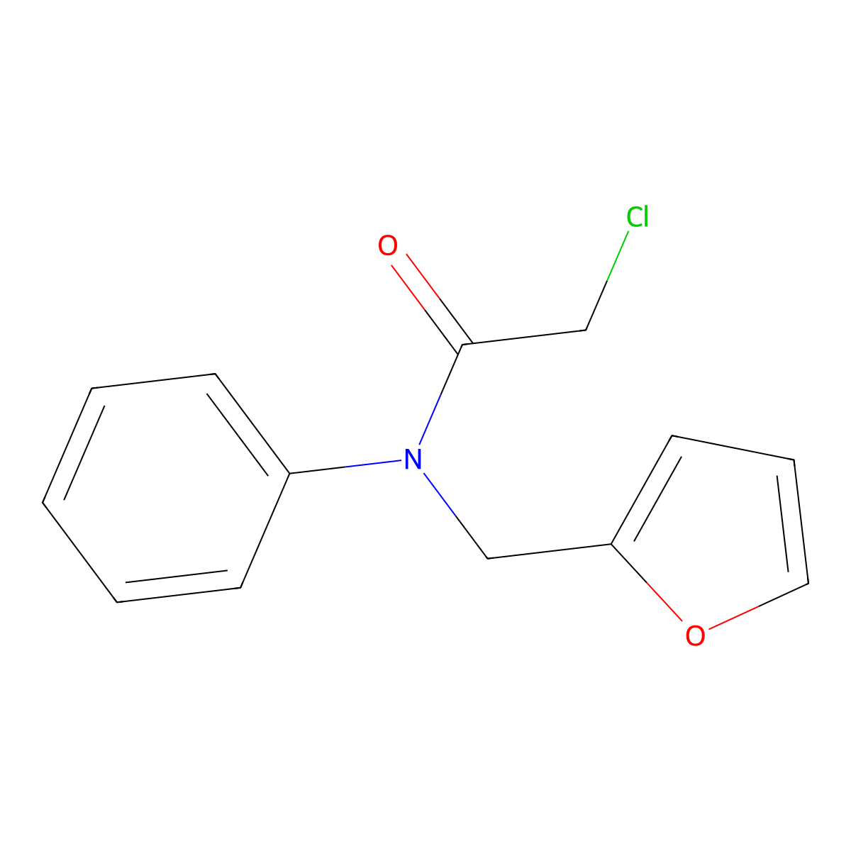 2-chloro-N-[(furan-2-yl)methyl]-N-phenylacetamide molecular structure, CAS 53656-12-5