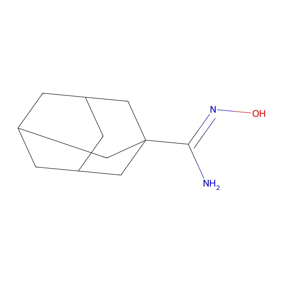 N'-hydroxyadamantane-1-carboximidamide molecular structure, CAS 53658-91-6