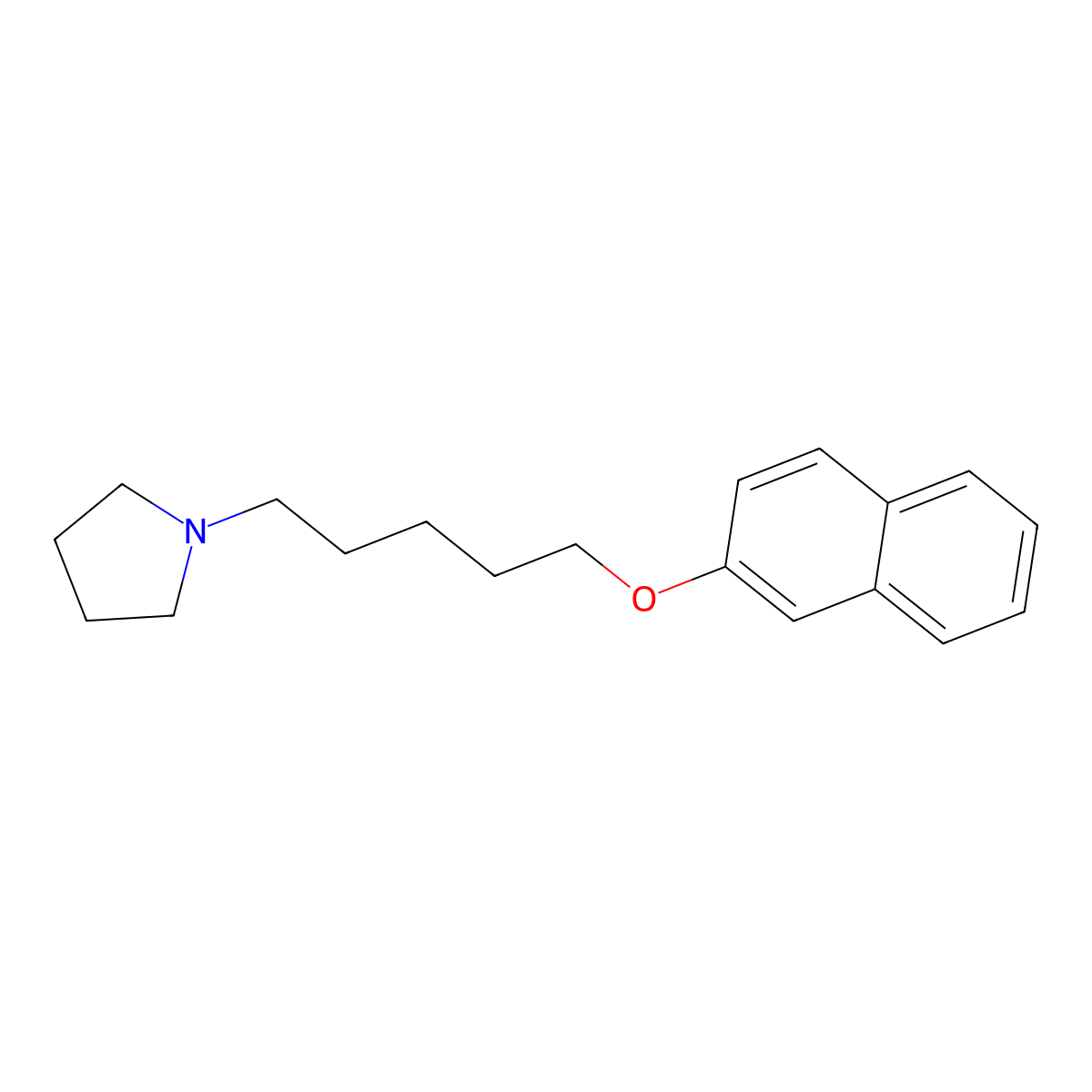 1-(5-Naphthalen-2-yloxypentyl)pyrrolidine molecular structure, CAS 5366-24-5
