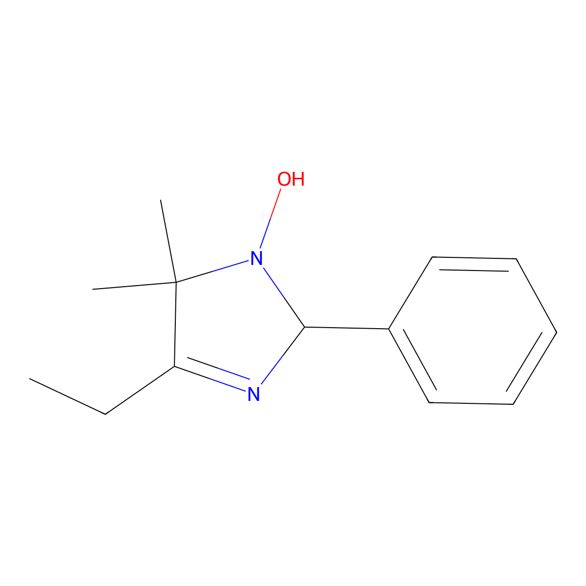 4-ethyl-1-hydroxy-5,5-dimethyl-2-phenyl-2H-imidazole molecular structure, CAS 5366-38-1