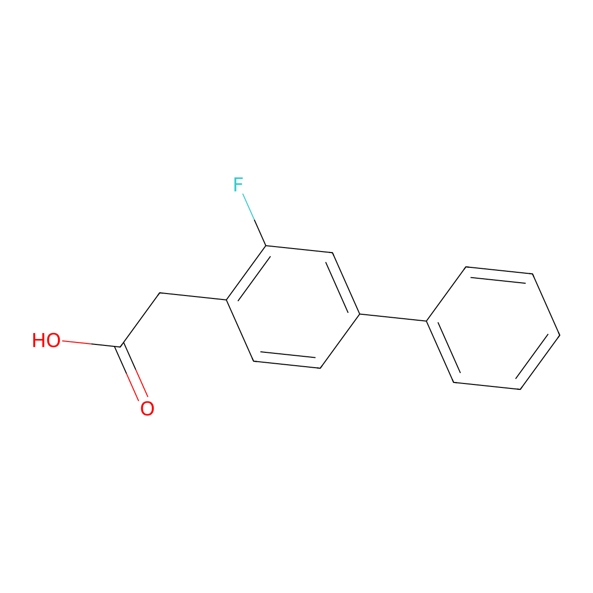 2-(3-Fluoro-[1,1'-biphenyl]-4-yl)acetic acid molecular structure, CAS 5366-51-8