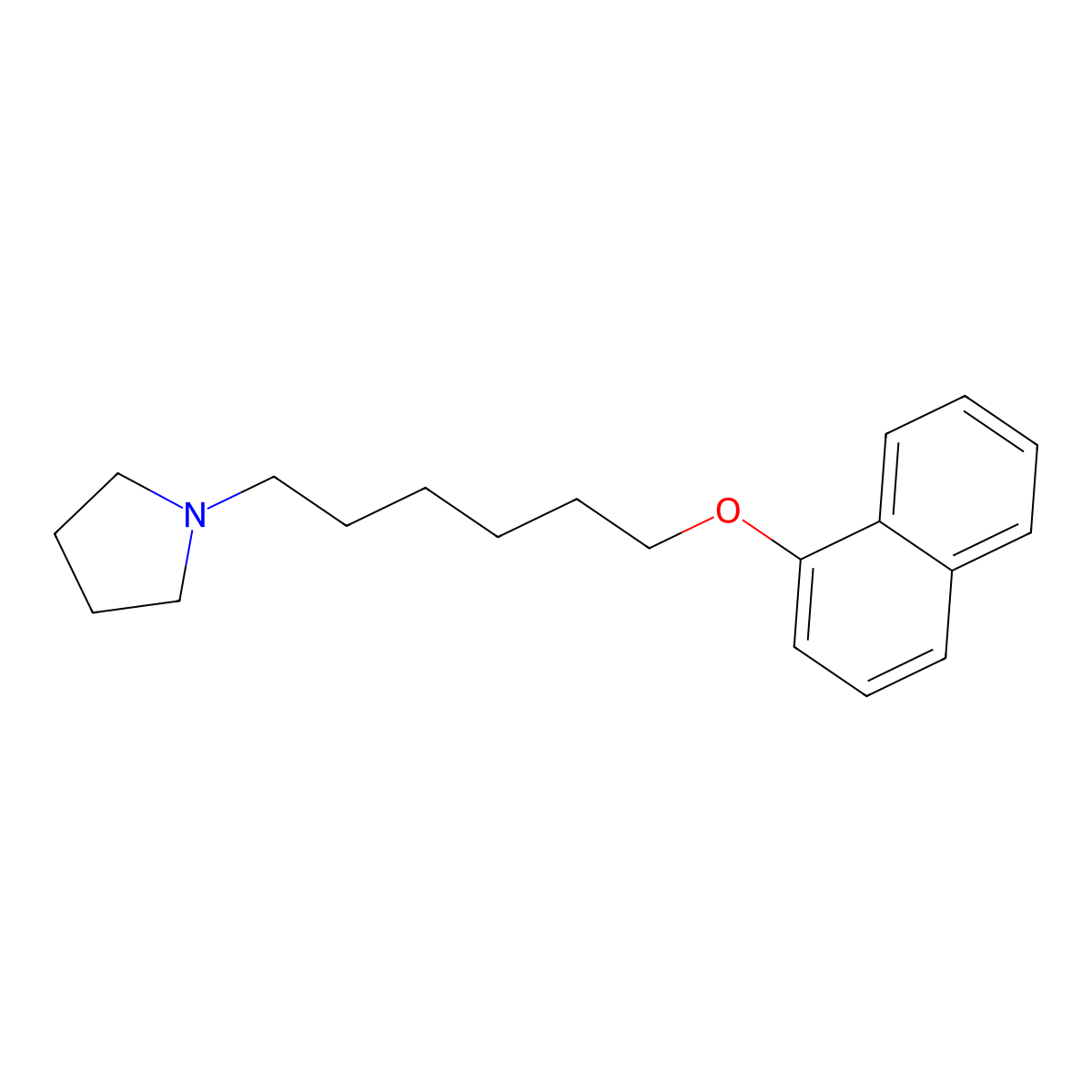 1-(6-Naphthalen-1-yloxyhexyl)pyrrolidine molecular structure, CAS 5366-77-8