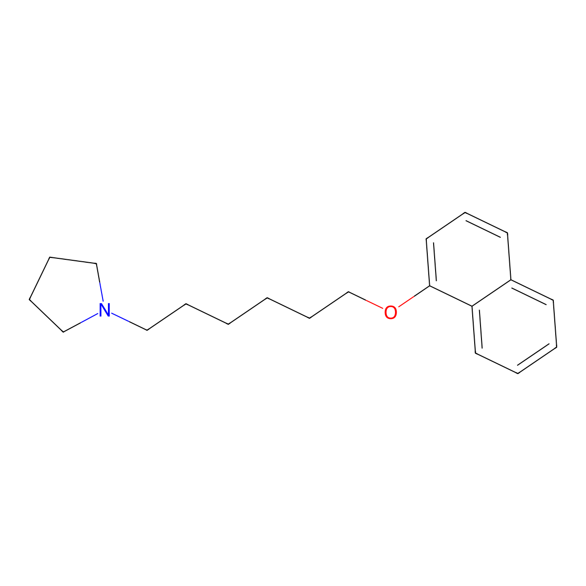 1-(6-Naphthalen-1-yloxyhexyl)pyrrolidine molecular structure, CAS 5366-77-8