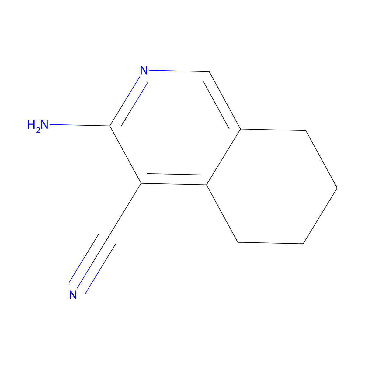 3-Amino-5,6,7,8-tetrahydro-4-isoquinolinecarbonitrile molecular structure, CAS 53661-19-1