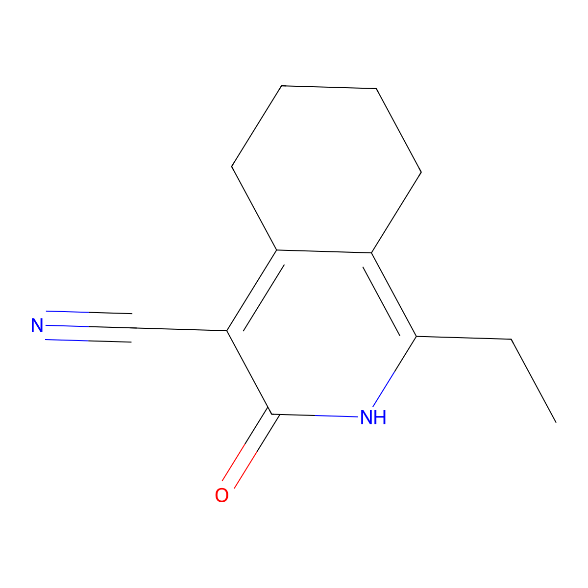 1-Ethyl-3-oxo-2,3,5,6,7,8-hexahydroisoquinoline-4-carbonitrile molecular structure, CAS 53661-27-1
