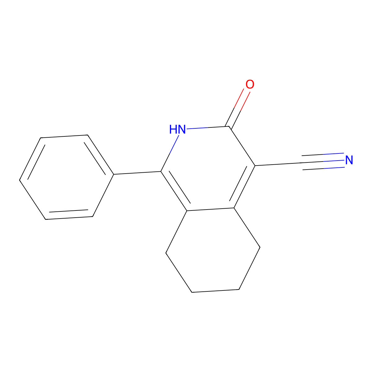 2,3,5,6,7,8-hexahydro-3-oxo-1-phenyl-4-Isoquinolinecarbonitrile molecular structure, CAS 53661-29-3