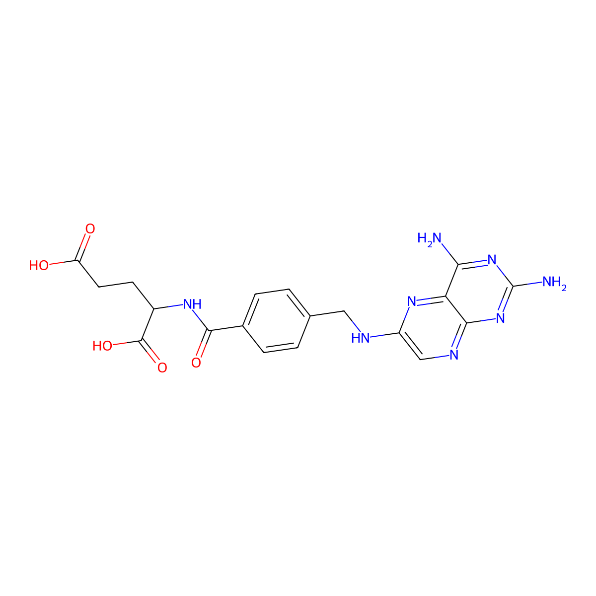 Isoaminopterin molecular structure, CAS 53661-94-2