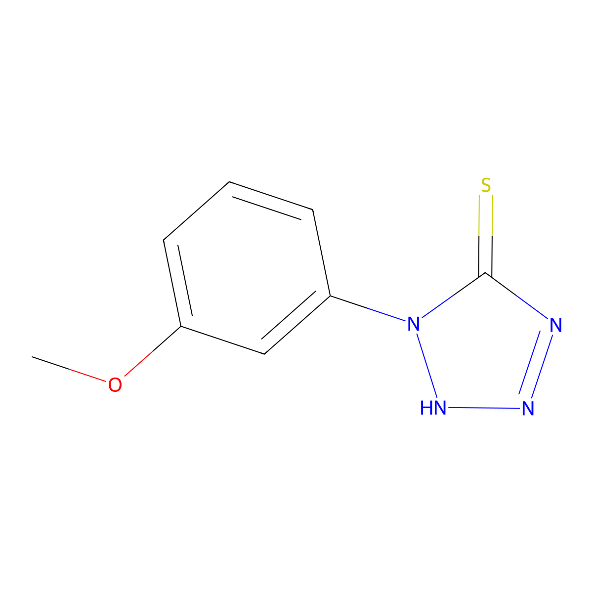 1-(3-Methoxyphenyl)-5-mercaptotetrazole molecular structure, CAS 53662-43-4