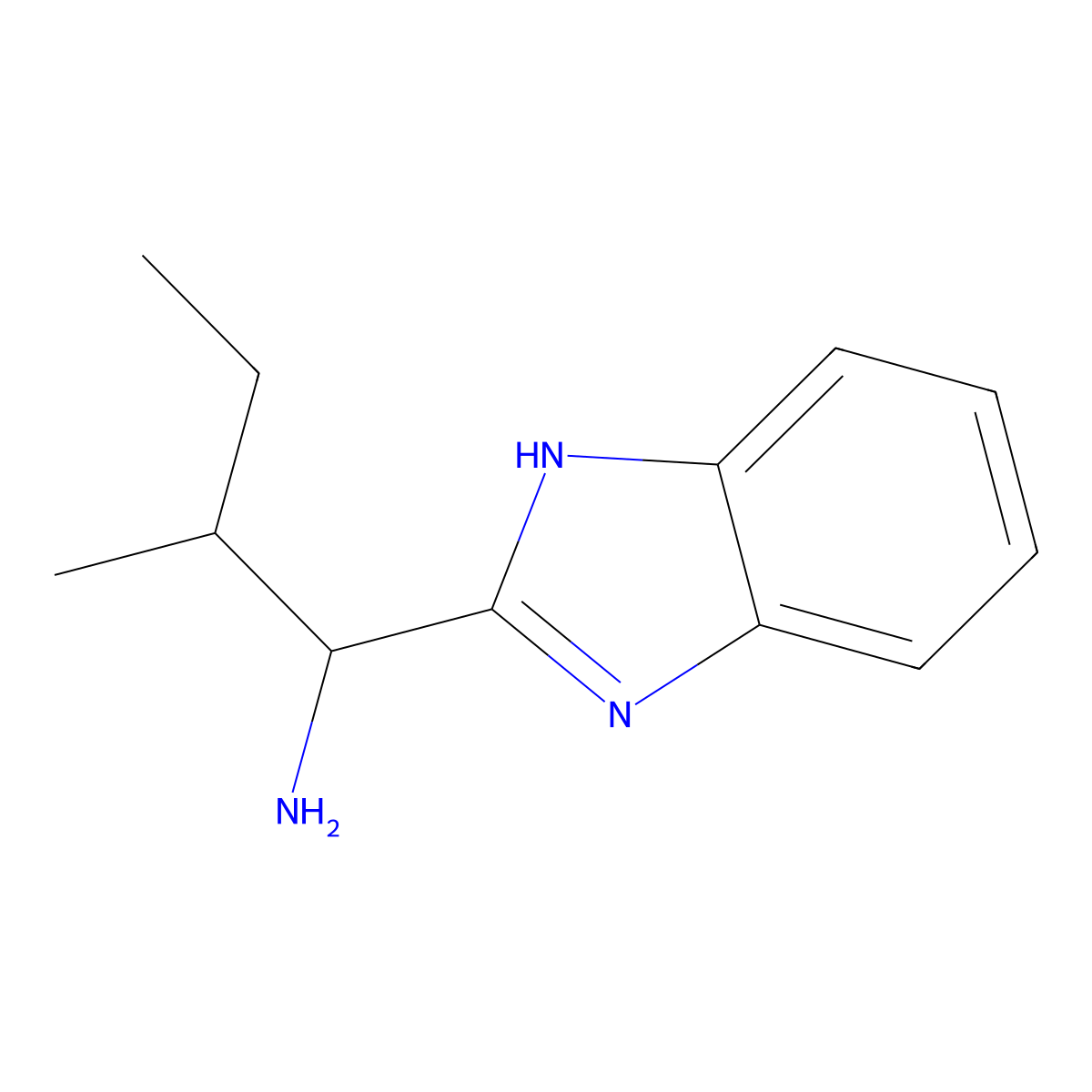 1-(1H-1,3-Benzodiazol-2-YL)-2-methylbutan-1-amine molecular structure, CAS 53662-90-1