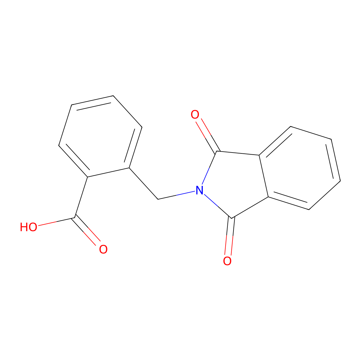 2-[(1,3-dioxo-1,3-dihydro-2H-isoindol-2-yl)methyl]benzoic acid molecular structure, CAS 53663-18-6