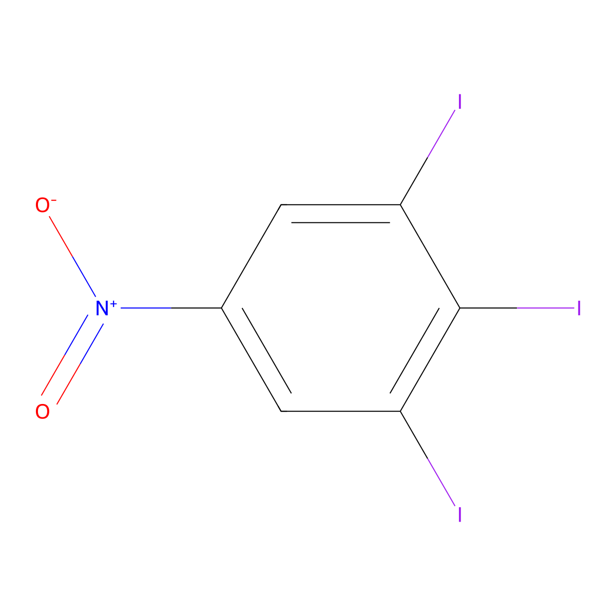 1,2,3-Triiodo-5-nitrobenzene molecular structure, CAS 53663-23-3