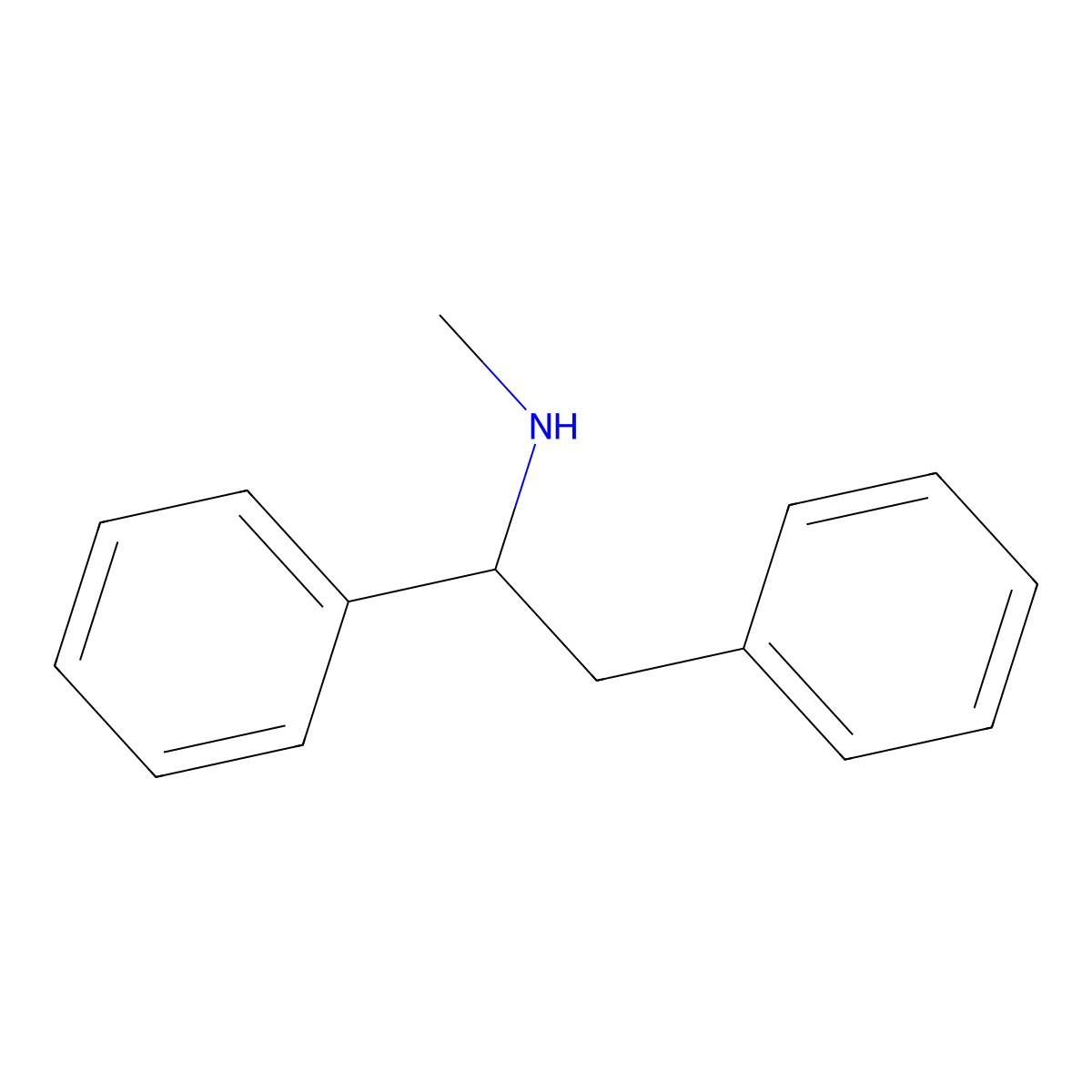 1,2-Diphenylethyl-N-methylamine molecular structure, CAS 53663-25-5