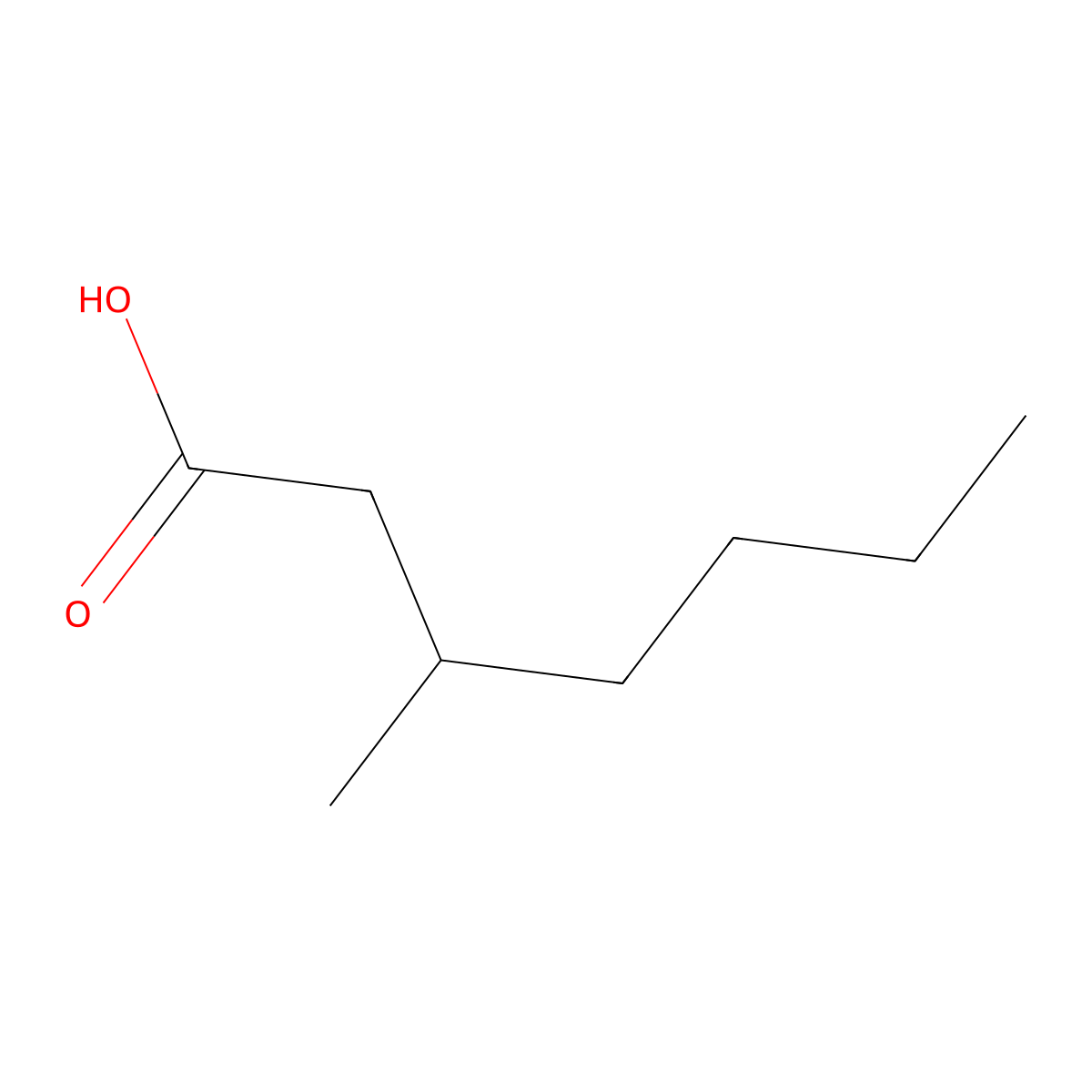 3-Methyl-heptanoic acid molecular structure, CAS 53663-30-2