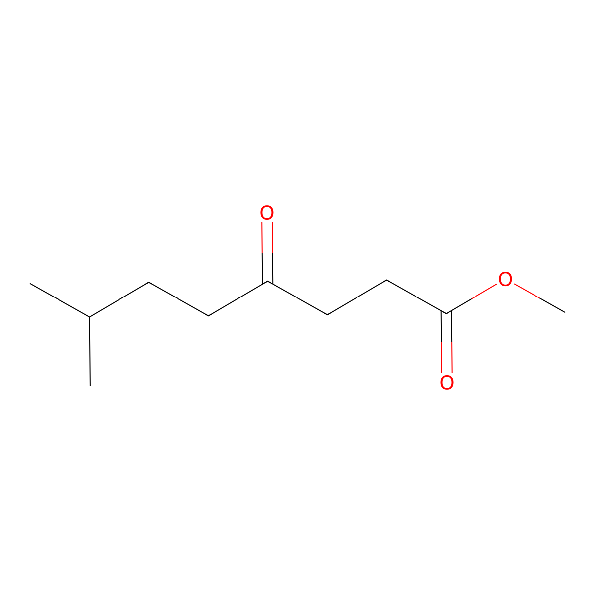 Methyl 7-methyl-4-oxooctanoate molecular structure, CAS 53663-32-4