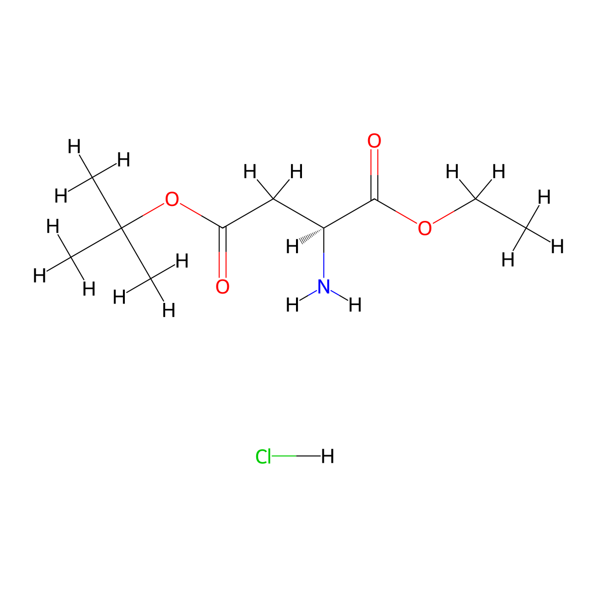 Aspartic acid, 4-tert-butyl 1-ethyl ester, hydrochloride molecular structure, CAS 53665-67-1