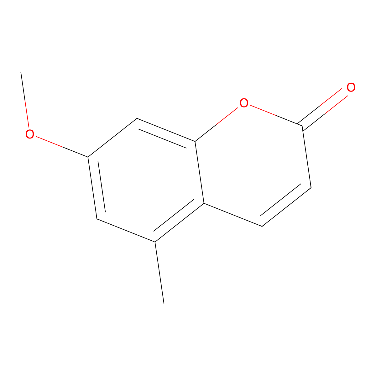 2H-1-Benzopyran-2-one, 7-methoxy-5-methyl- molecular structure, CAS 53666-74-3