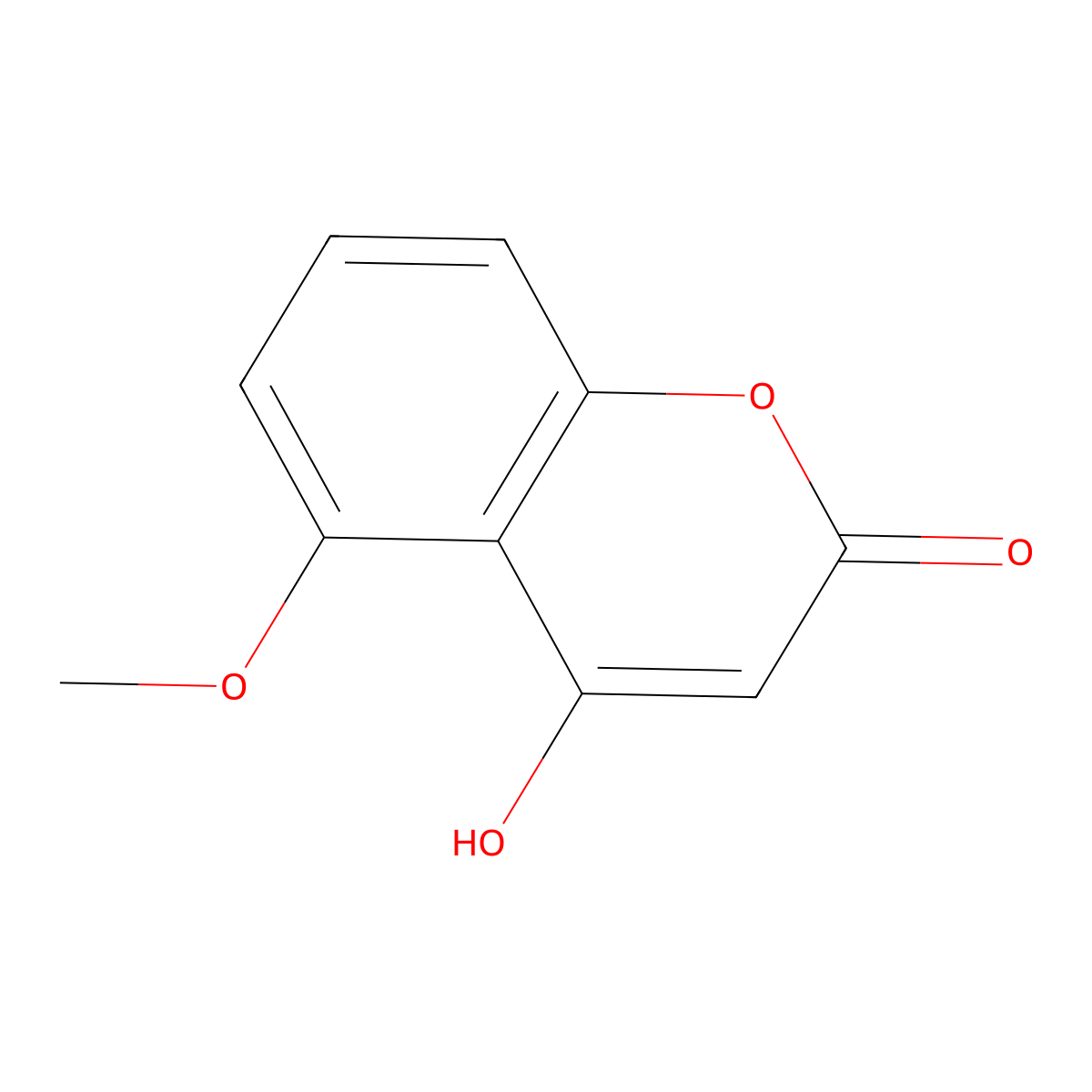4-Hydroxy-5-methoxy-2H-1-benzopyran-2-one molecular structure, CAS 53666-76-5