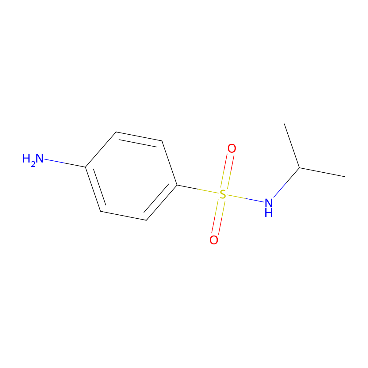 4-amino-N-(propan-2-yl)benzene-1-sulfonamide molecular structure, CAS 53668-35-2