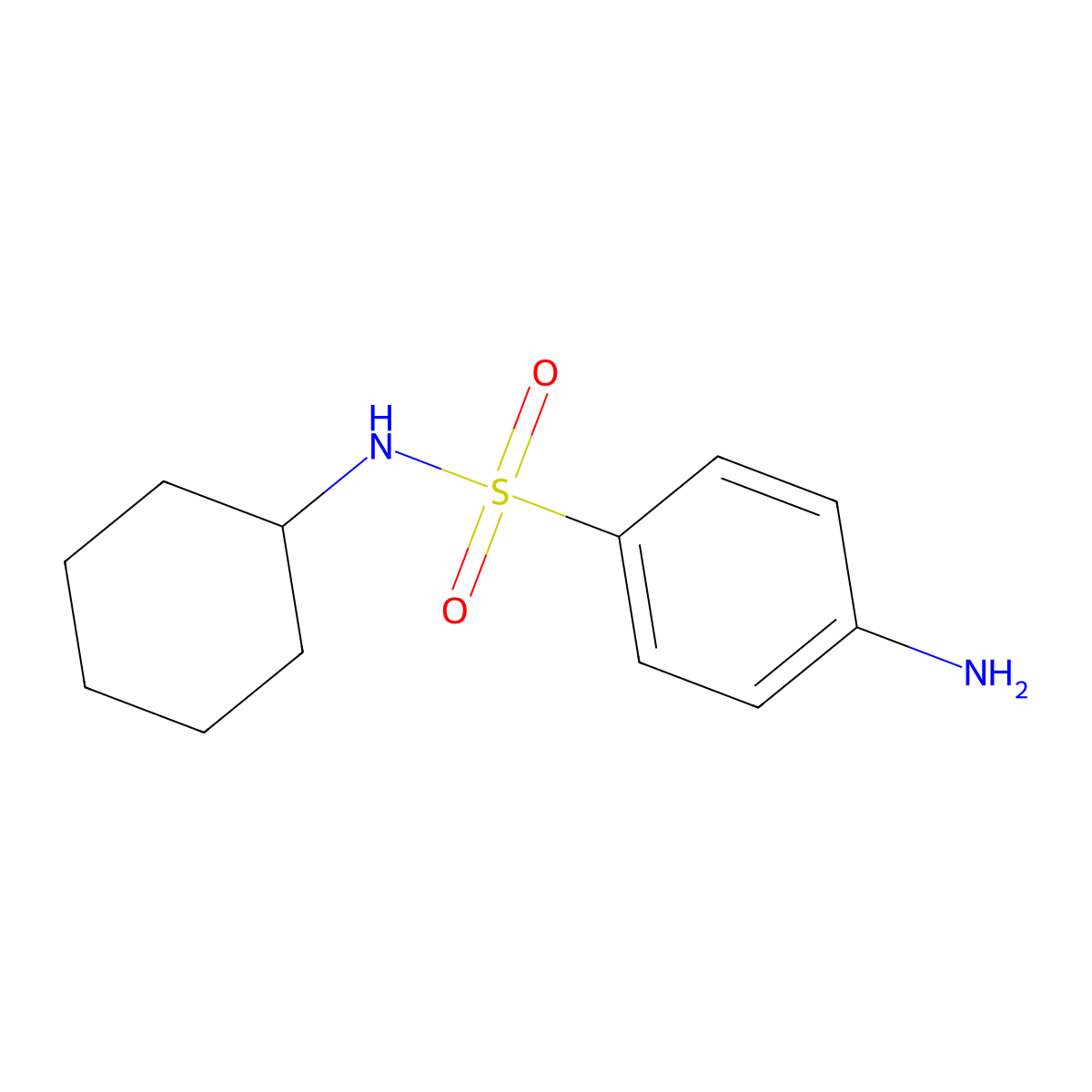 4-amino-N-cyclohexylbenzenesulfonamide molecular structure, CAS 53668-37-4