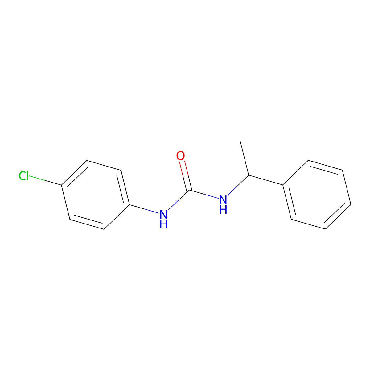 1-(4-Chlorophenyl)-3-(1-phenylethyl)urea molecular structure, CAS 53669-92-4
