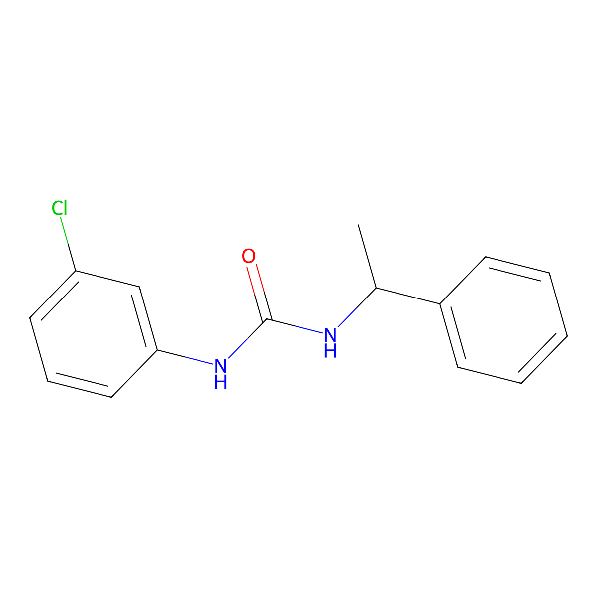 N-(3-Chlorophenyl)-N'-(1-phenylethyl)urea molecular structure, CAS 53669-93-5