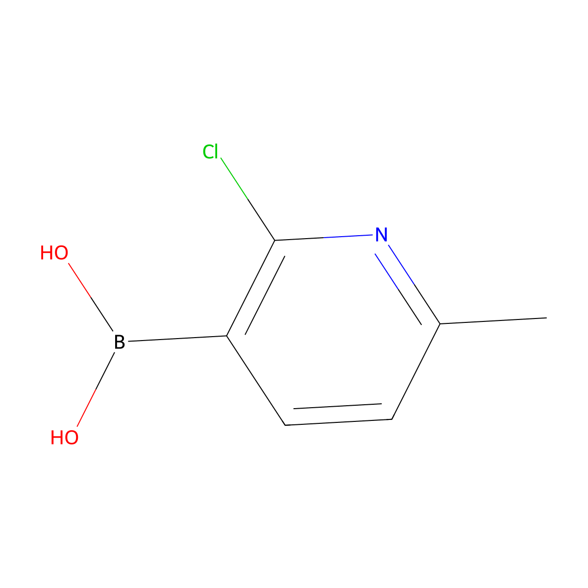 2-Chloro-6-methylpyridine-3-boronic acid molecular structure, CAS 536693-95-5