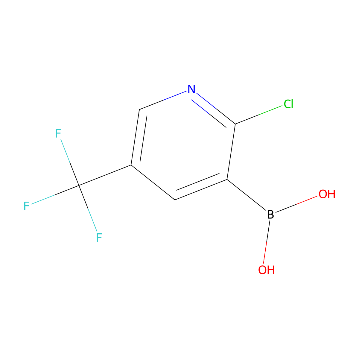 2-Chloro-5-(trifluoromethyl)pyridine-3-boronic acid molecular structure, CAS 536693-96-6