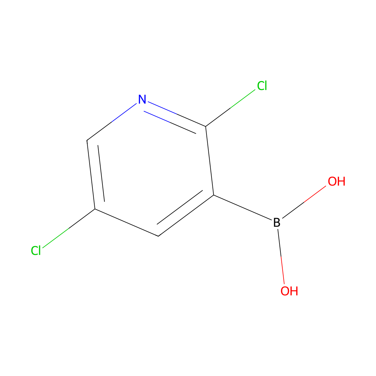 (2,5-Dichloropyridin-3-yl)boronic acid molecular structure, CAS 536693-97-7