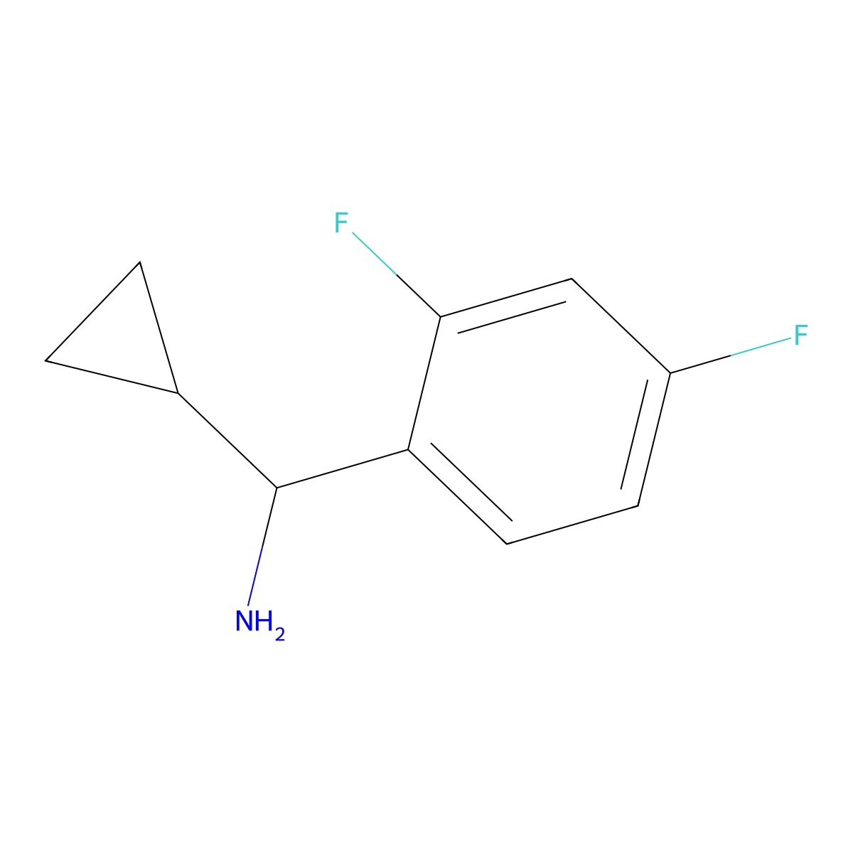 Cyclopropyl(2,4-difluorophenyl)methanamine molecular structure, CAS 536695-22-4
