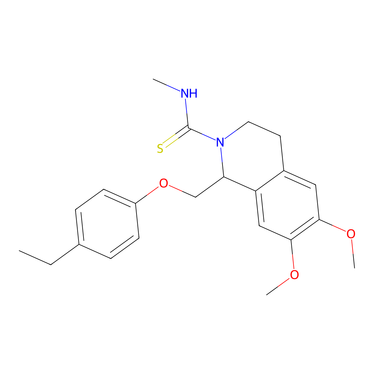 1-((4-ethylphenoxy)methyl)-6,7-dimethoxy-N-methyl-3,4-dihydroisoquinoline-2(1H)-carbothioamide molecular structure, CAS 536698-42-7