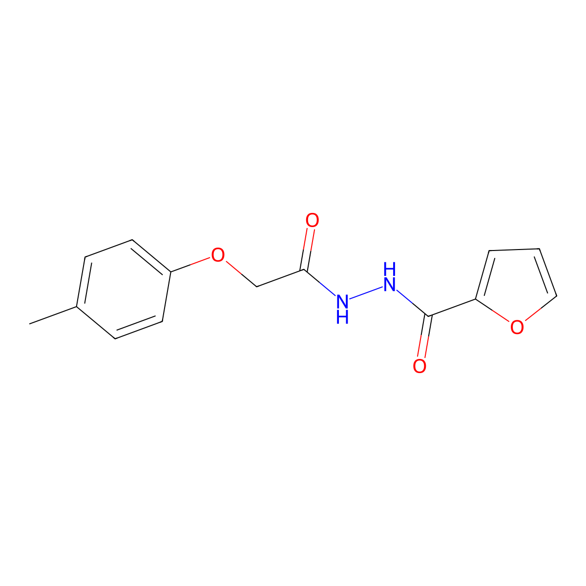N'-[2-(4-methylphenoxy)acetyl]furan-2-carbohydrazide molecular structure, CAS 5367-22-6