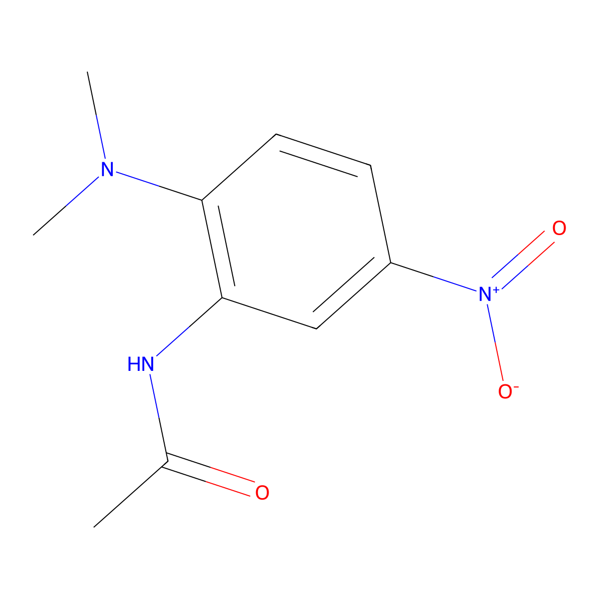 N-(2-(Dimethylamino)-5-nitrophenyl)acetamide molecular structure, CAS 5367-36-2