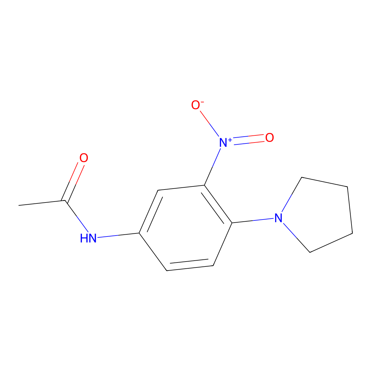 N-(3-Nitro-4-(pyrrolidin-1-yl)phenyl)acetamide molecular structure, CAS 5367-38-4