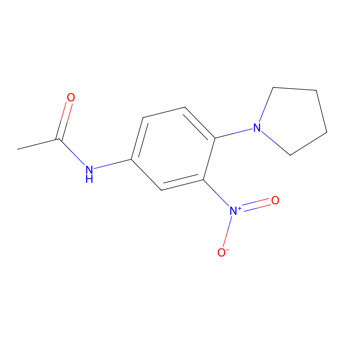 N-(3-Nitro-4-(pyrrolidin-1-yl)phenyl)acetamide molecular structure, CAS 5367-38-4
