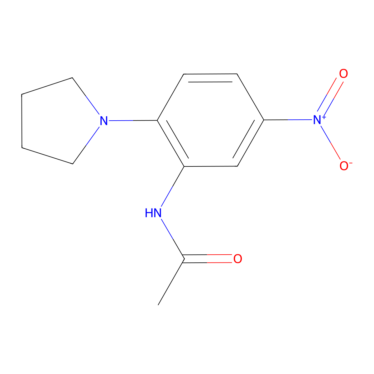 N-(5-nitro-2-pyrrolidin-1-ylphenyl)acetamide molecular structure, CAS 5367-39-5