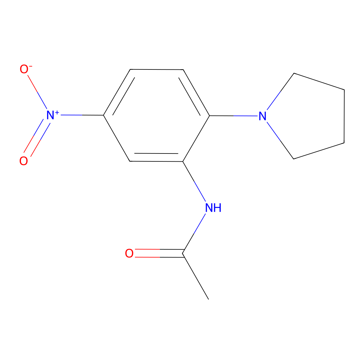 N-(5-nitro-2-pyrrolidin-1-ylphenyl)acetamide molecular structure, CAS 5367-39-5