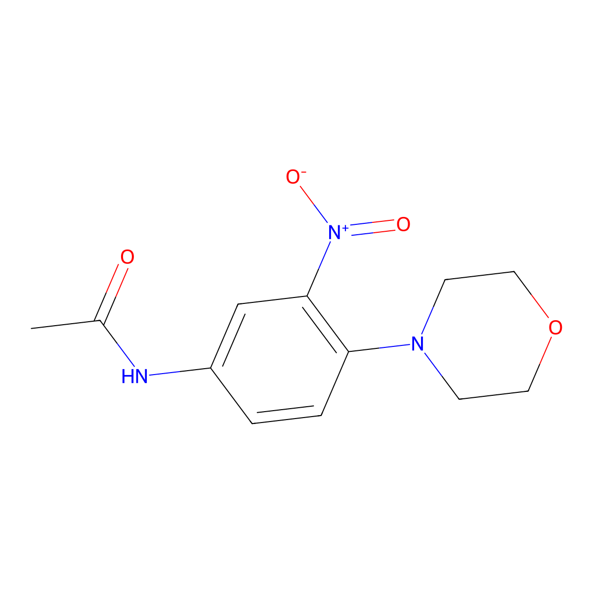 N-[4-(morpholin-4-yl)-3-nitrophenyl]acetamide molecular structure, CAS 5367-48-6