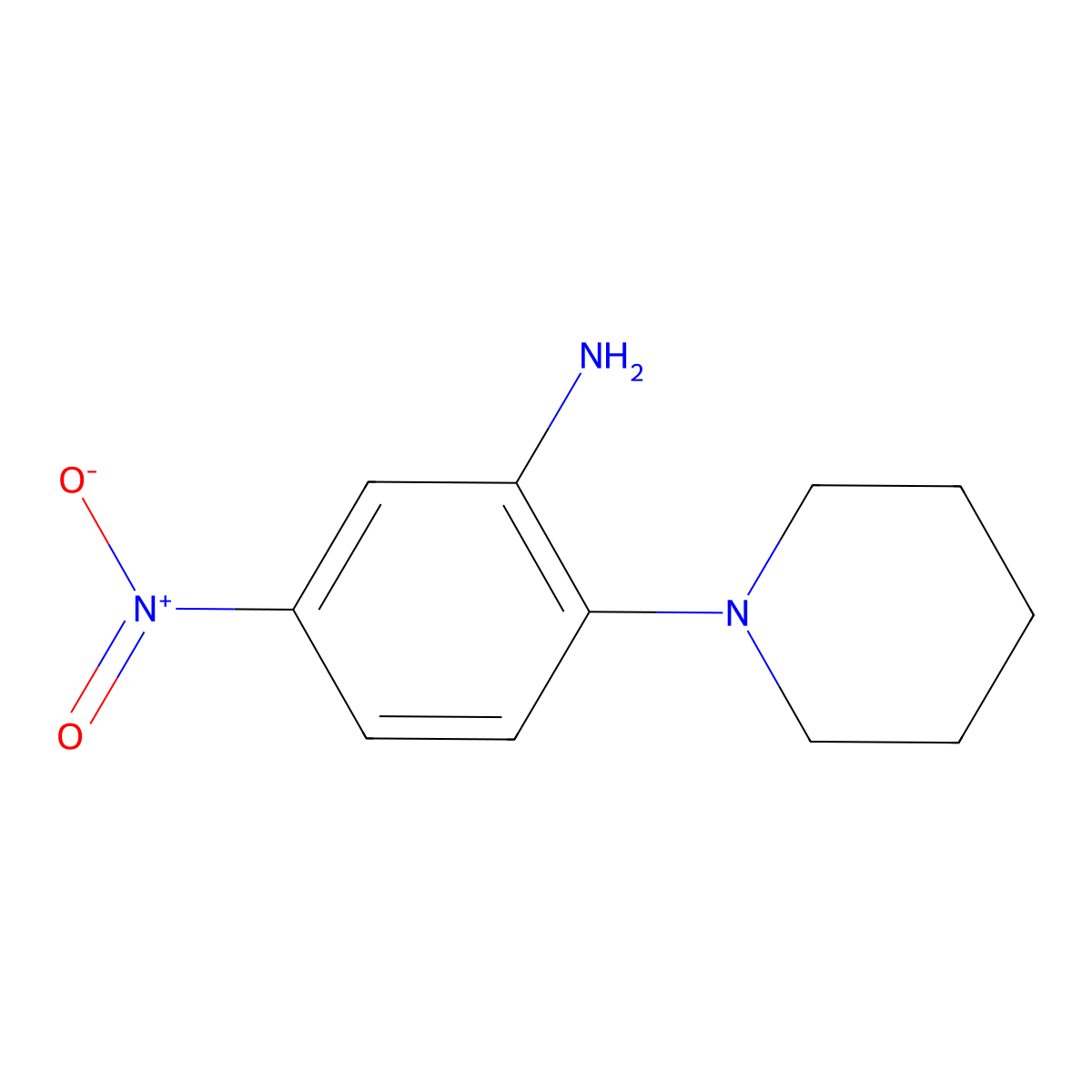 5-Nitro-2-(piperidin-1-yl)aniline molecular structure, CAS 5367-58-8