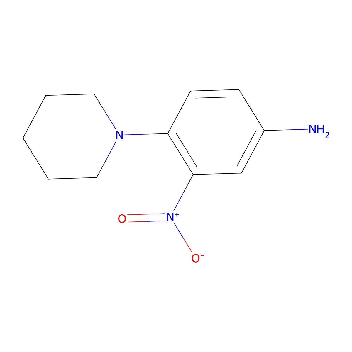3-Nitro-4-(piperidin-1-yl)aniline molecular structure, CAS 5367-60-2